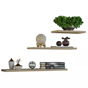 Topeshop TOBI 3P SONOMA shelve Floating shelf Wall mounted Particle board Oak, Wood