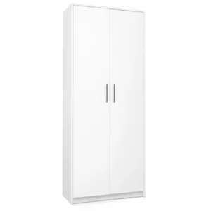 Офисный шкаф-стеллаж top e shop OLIV 2D BIEL, белый, 8 полок, 740×1800×350 мм, ламинированный, 16 мм