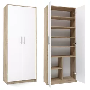 Office bookcase Topeshop OLIV 2D SON-MIX KPL Oak White 8 shelves
