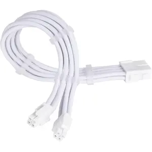 Power supply extension cable SILVERSTONE EPS 12V 8‑pin (30 cm) white SST-PP07E-EPS8W-V2
