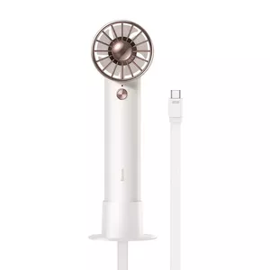 Baseus Flyer Turbine portable hand fan + USB-C cable (white)