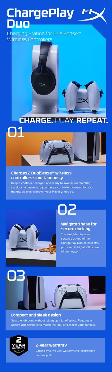 HyperX ChargePlay Duo Зарядная станция для PS5 Photo 10
