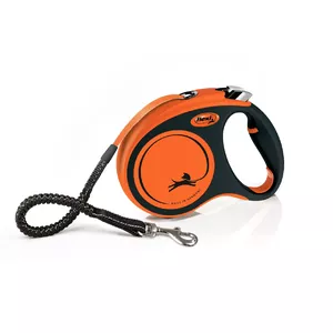 Tape Dog Lead Flexi Xtreme 5 m, Orange/Black, Medium (up to 35 kg)
