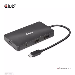 HUB CLUB3D USB Gen2 Type-C to Dual DisplayPort 4k60Hz 7-in-1