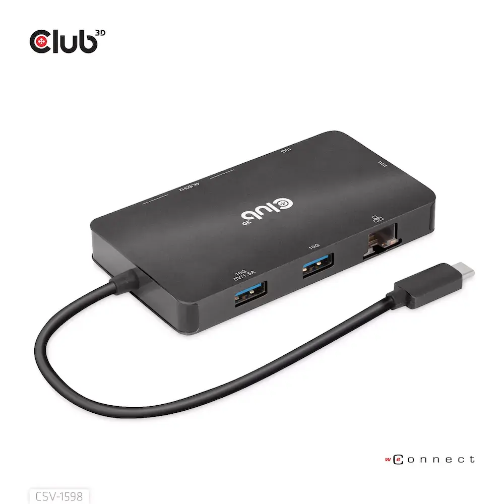 HUB CLUB3D USB Gen2 Type-C на два DisplayPort Photo 2