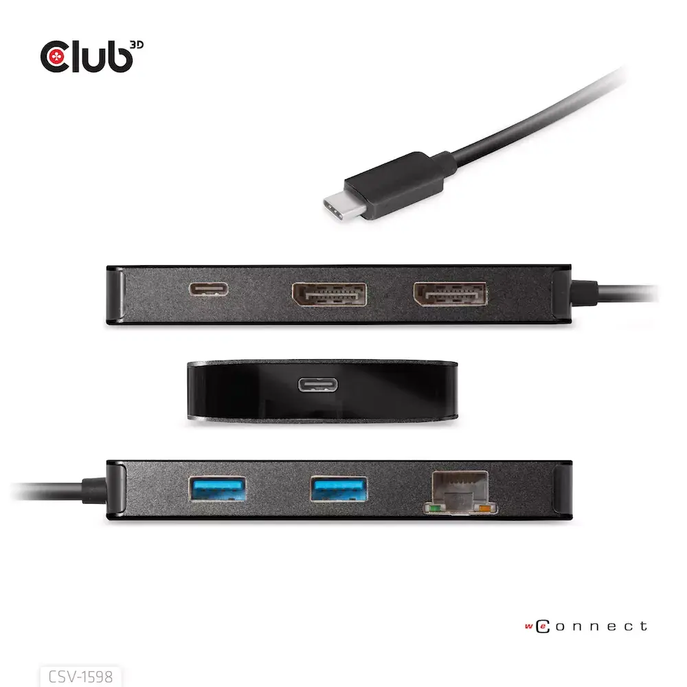 HUB CLUB3D USB Gen2 Type-C на два DisplayPort Photo 6