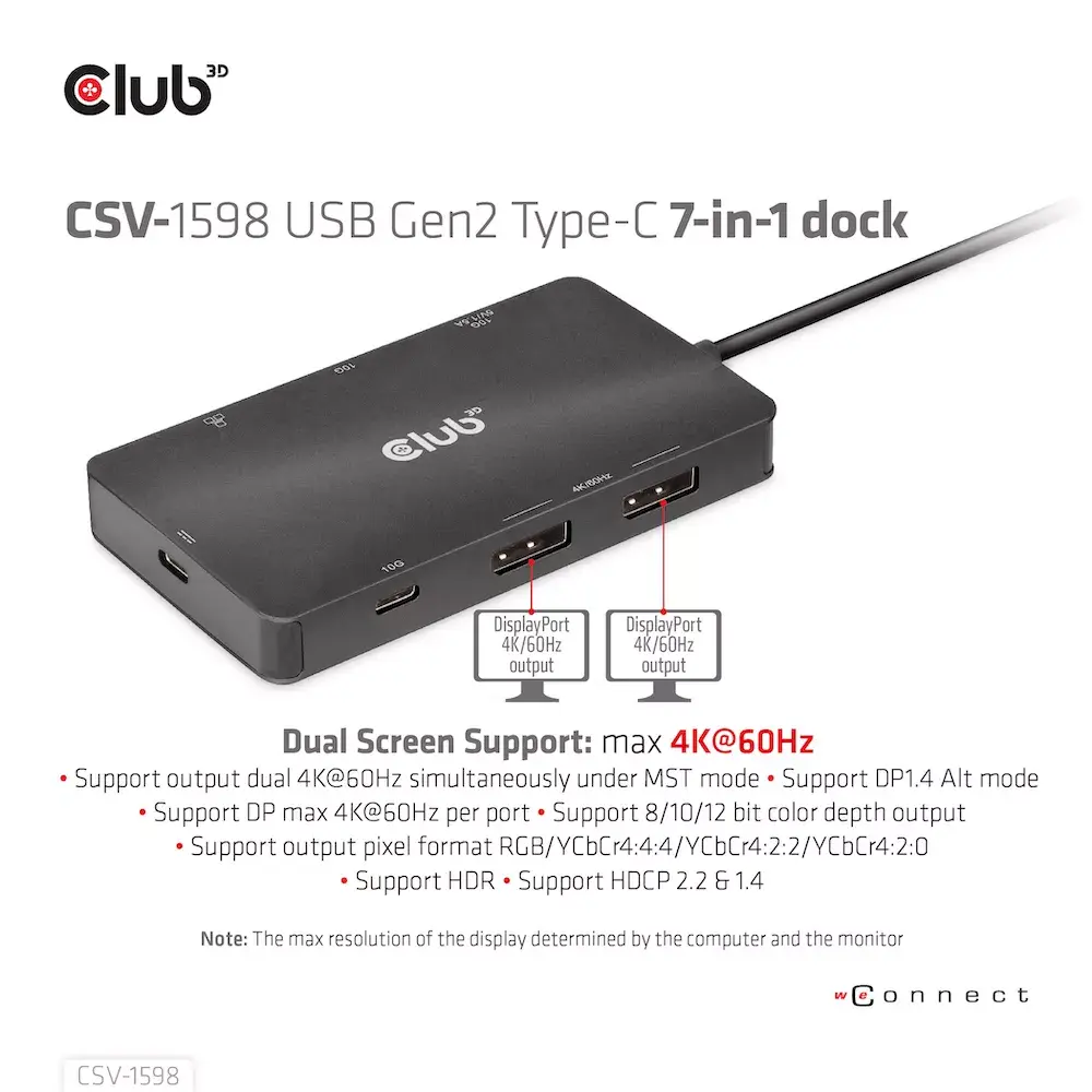 HUB CLUB3D USB Gen2 Type-C на два DisplayPort Photo 11