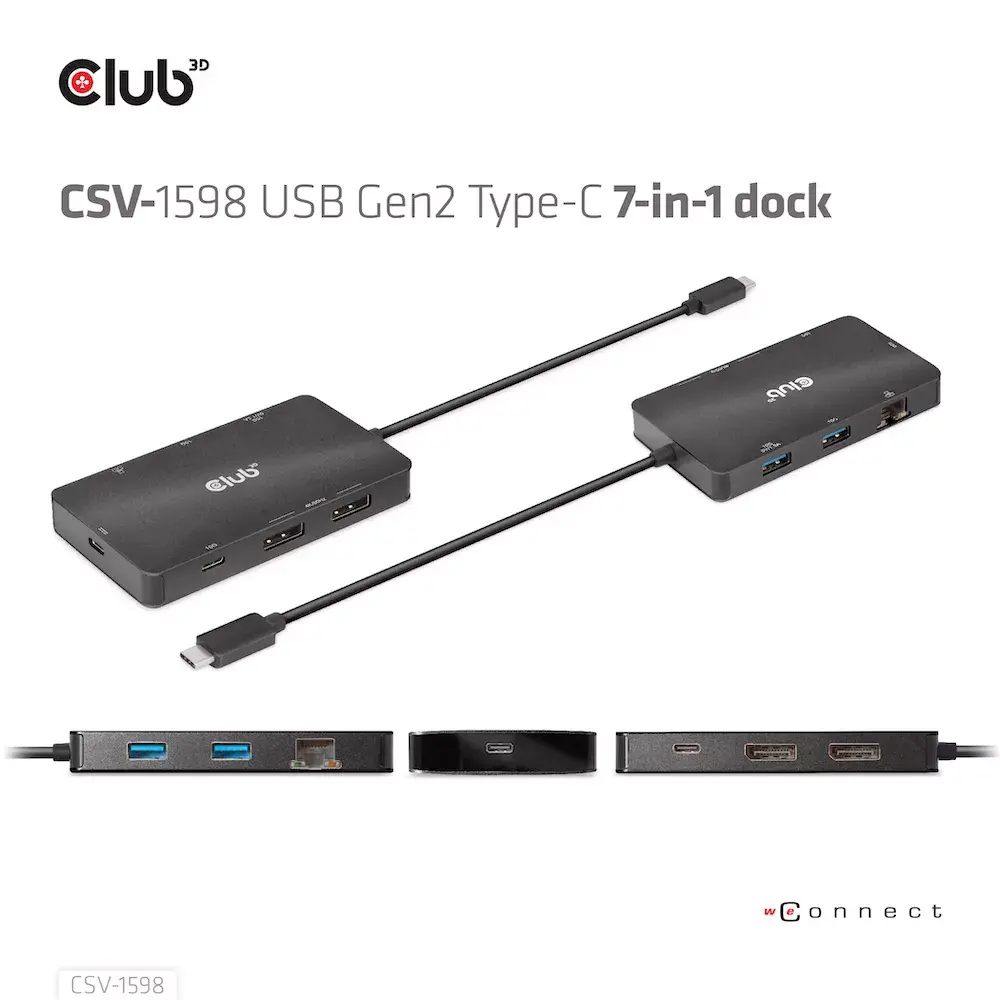 HUB CLUB3D USB Gen2 Type-C на два DisplayPort Photo 12