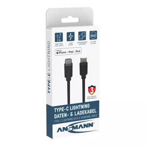 Lightning kabelis 2m Ansmann 1700-0107 Melns USB C