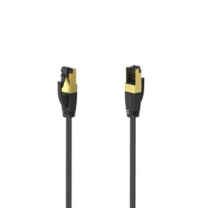 Hama 00200693 Cat8 S/FTP Network Cable RJ-45 Male to RJ-45 Male 3m Black 40000 Mbit/s Gold-Plated Contacts