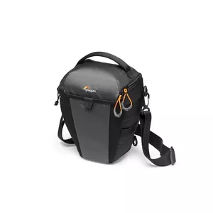Camera Toploader Case Lowepro LP37346-PWW for Sony Alpha 9 with 70-200mm f/4 — Black/Grey, shoulder strap