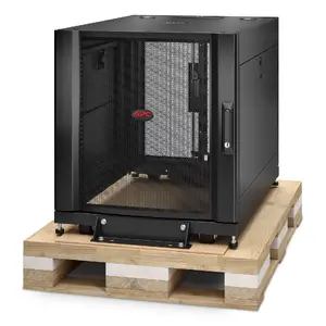 Напольный шкаф APC NetShelter SX 12U, грузоподъёмность 272 кг, IP20, замок, регулируемые ножки, колёса, чёрный