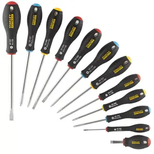Screwdriver set STANLEY FATMAX FMHT65426-0 — 12-piece straight screwdrivers with Flat, Phillips, Pozidriv tips