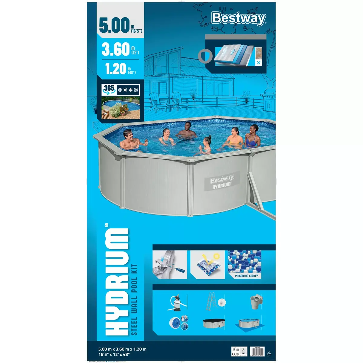 Bestway Hydrium Oval Framed Pool 5.00m x 3.60m x 1.20m Photo 16