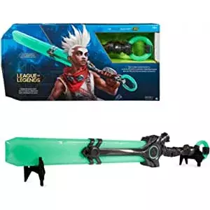 Spin Master League of Legends Ekko Life Size Racket RPG (более 90 см в высоту с 15+ легендарными огнями и звуками Высокое качество косплей пьедестал Champion Collection)