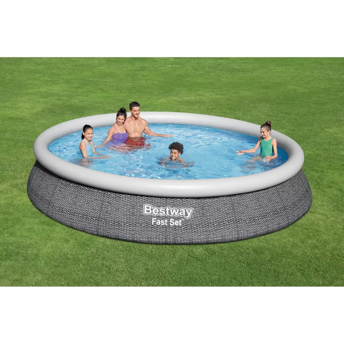 Каркасный бассейн Bestway Fast Set Round Inflatable Pool Set Photo 6