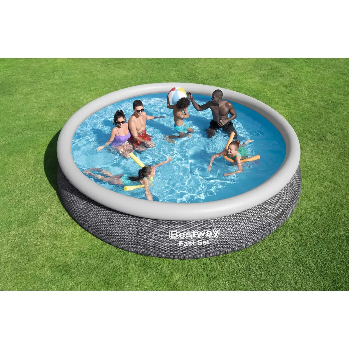 Каркасный бассейн Bestway Fast Set Round Inflatable Pool Set Photo 8