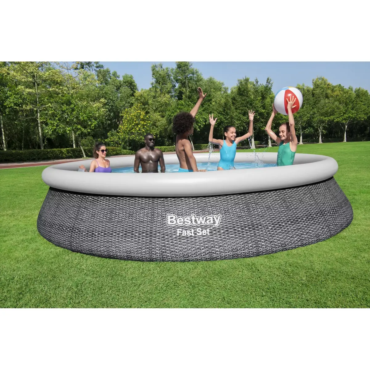Каркасный бассейн Bestway Fast Set Round Inflatable Pool Set Photo 9