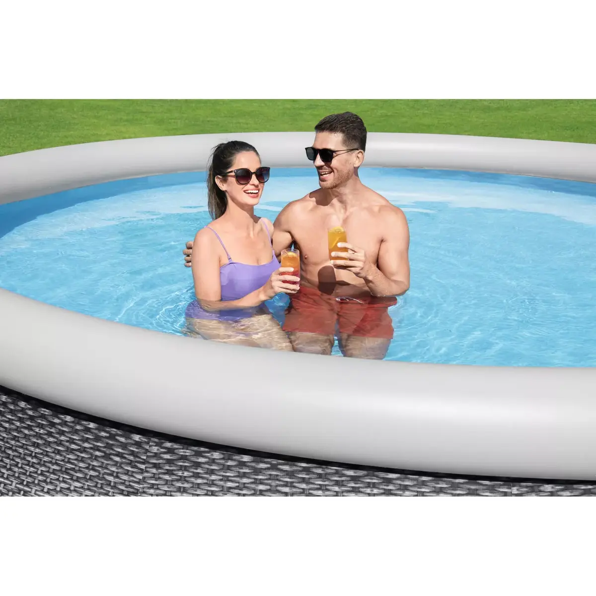 Каркасный бассейн Bestway Fast Set Round Inflatable Pool Set Photo 10