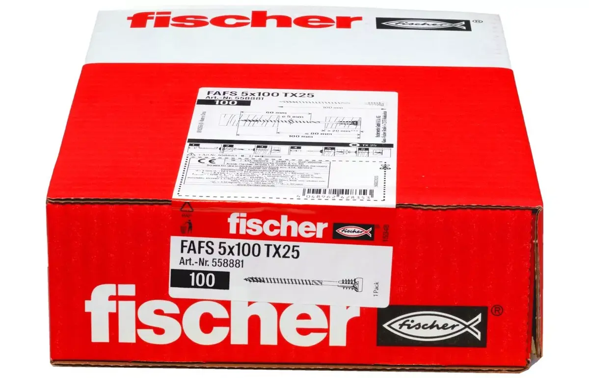 Винт FISCHER 558881 100 мм Ø5 мм, 100 шт. Photo 2