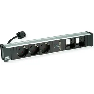 Сетевой фильтр Bachmann CONI с 3 розетками и 1 USB-портом для зарядки, кабель 0,2 м