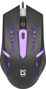 Defender FLASH MB-600L Gaming Mouse Ambidextrous Optical USB Type-A 1200 DPI 4 Buttons Multi Illumination Black