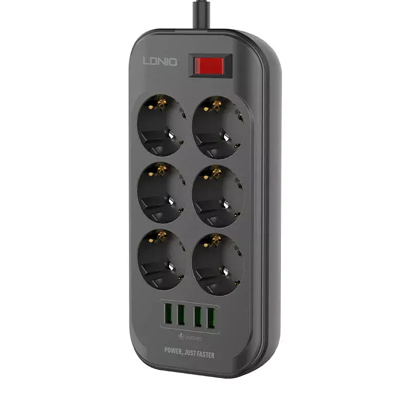 LDNIO SE6403 pagarinātājs — 6 AC, 4 USB, 2 m Photo 3