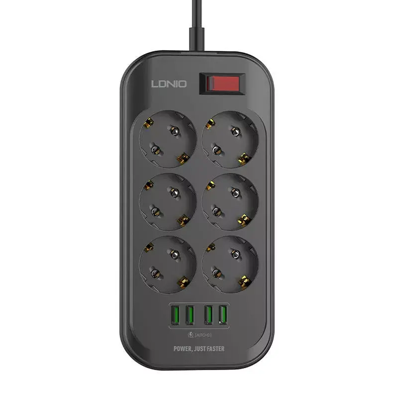 LDNIO SE6403 pagarinātājs — 6 AC, 4 USB, 2 m Photo 4