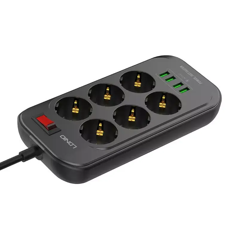LDNIO SE6403 pagarinātājs — 6 AC, 4 USB, 2 m Photo 5