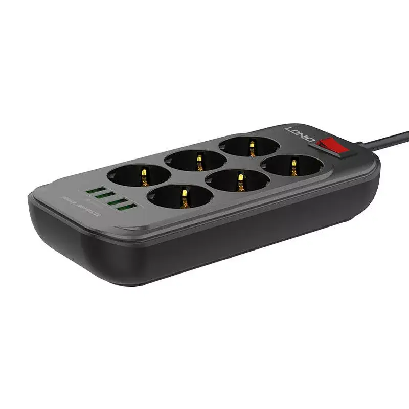 LDNIO SE6403 pagarinātājs — 6 AC, 4 USB, 2 m Photo 6