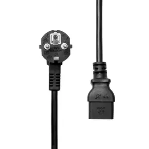ProXtend Angled Type F Schuko to C19 Power Cable Black 1m 250V 10A