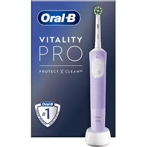 Electric rotating toothbrush Braun Oral-B Vitality Pro D103 — 3 modes, adjustable speed, integrated 2‑min timer, purple, battery, 1 brush head