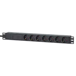 Intellinet 19" 1U Rackmount 7-выходной PDU Защита от перенапряжений 16A 3м шнур
