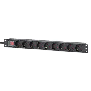 Intellinet 19" 1U Rackmount 9-veidu PDU 16A Ieslēgšana/Izslēgšana 2m Barošanas kabelis