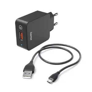Сетевой зарядное устройство Hama 00201621 Черный Быстрая зарядка 12V 1.5м кабель
