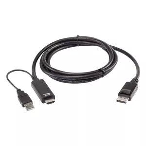 ATEN 2L-7D02HDP video kabeļu aksesuārs 1,8 m HDMI + USB DisplayPort Melns