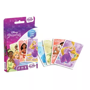 Карточная игра Cartamundi Shuffle Disney Princess 4-в-1 Семейная игра Возраст 4+