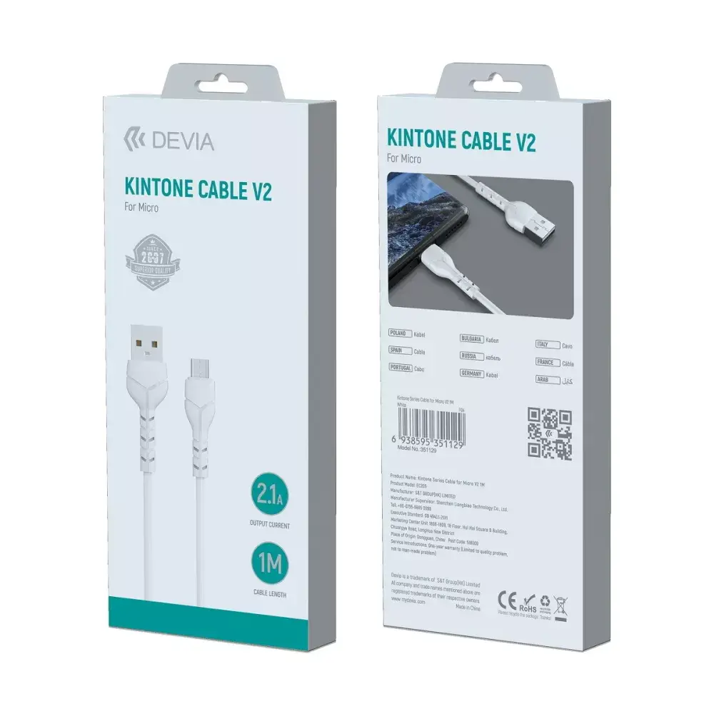 Devia Kintone USB–MicroUSB kabelis 1,0 m Photo 4