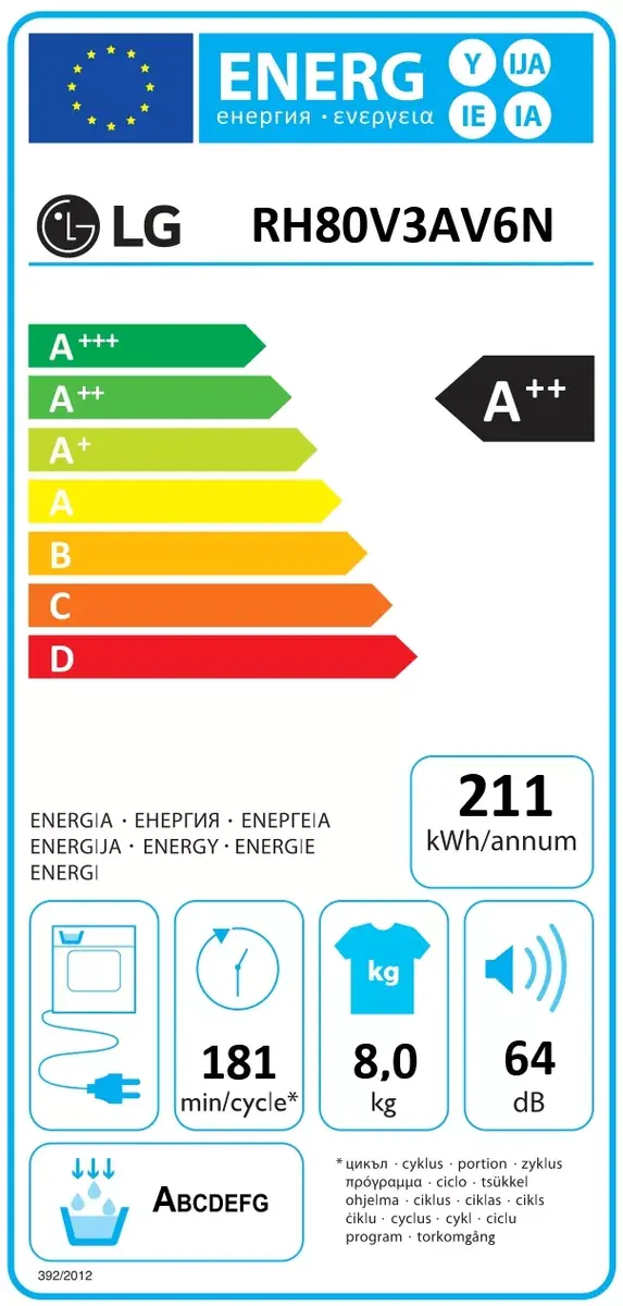 Žāvēšanas iekārta LG RH80V3AV6N Photo 15