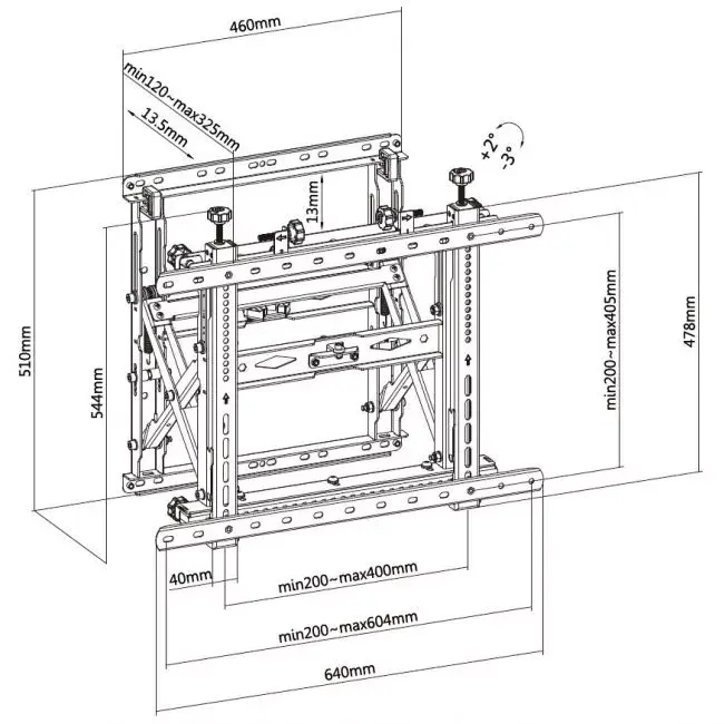Equip 45"-70" Pop-Out Video Wall Mount Bracket Photo 7