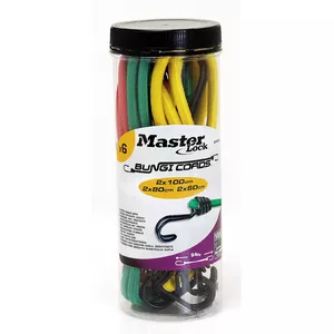 MASTER LOCK Twin Wire bungee 6-pack Multicolour 1m 0.8m 0.6m