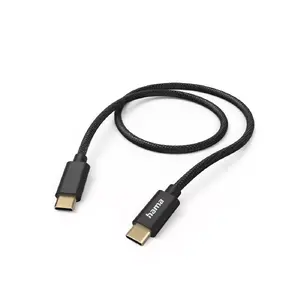 USB Cable Hama Fabric USB 2.0 1.5m USB C Black