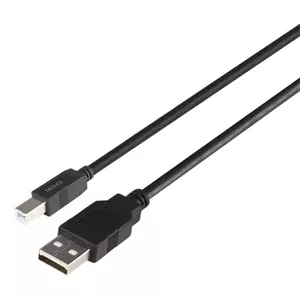 USB kabelis Deltaco USB-210S-LSZH USB 2.0 1 m USB A USB B Melns