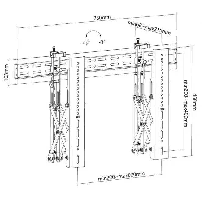 Video sienas stiprinājums Equip 37"-70" Pop-Out Photo 9