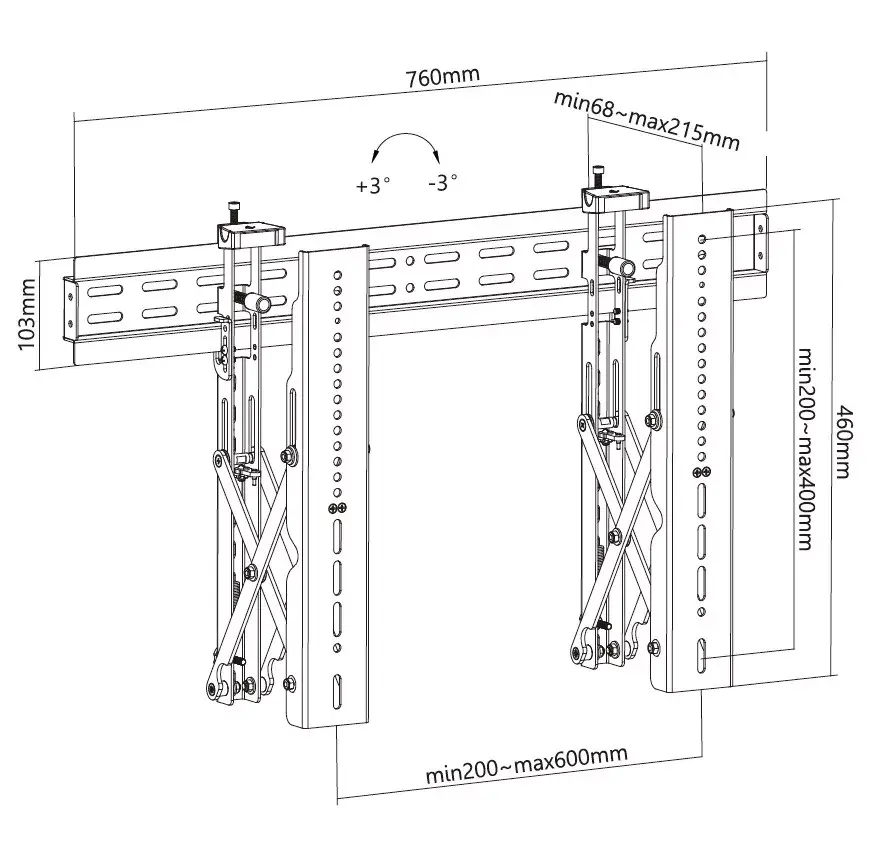 Video sienas stiprinājums Equip 37"-70" Pop-Out Photo 11