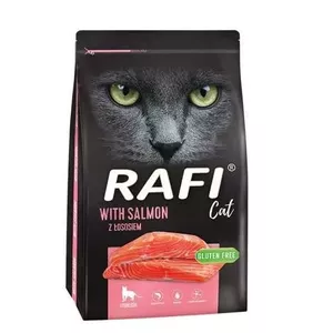 Sauss kaķu barība dolina noteci Rafi Sterilised ar lasi — 7 kg, 32% olbaltumvielu, 10% tauku, bez glutēna un cukura