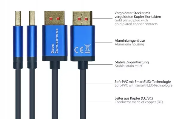 DisplayPort kabelis Alcasa 4814-SF050B Photo 2