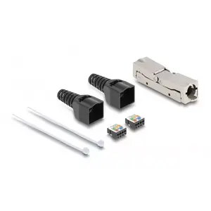 DeLOCK RJ45 savienotājs LSA uz LSA Cat.6A bez instrumentiem melns