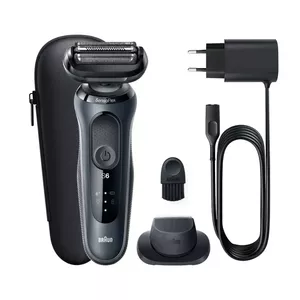 Folijas skuveklis Braun Series 6 61-N1200s melns nerūsējošais tērauds akumulatora