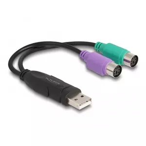 DeLOCK USB to PS/2 Adapter 0.17m 2x 6-p Mini-DIN USB A